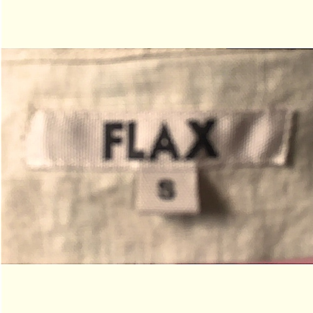 Flax Natural Beige Linen V-Neck Short Sleeve Dress - Picture 3 of 4